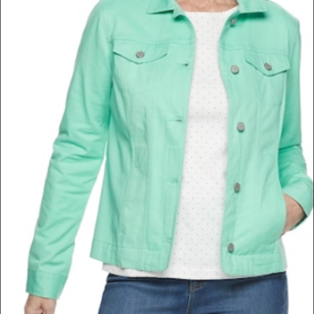 Kids mint denim jacket